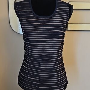 Bailey 44 Navy Top - Navy Blue Tee with Label